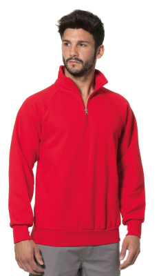 FELPA ZIP CORTA ROSSA 70%COT.30%POLY