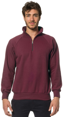 FELPA ZIP CORTA BORDEAUX COTTON.POLY