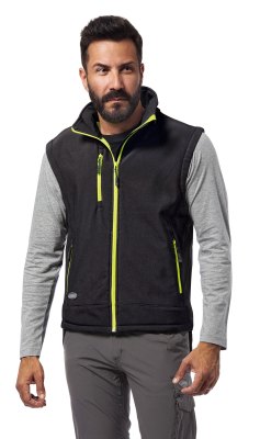 GILET SOFT-SHELL NERO/GIALLO