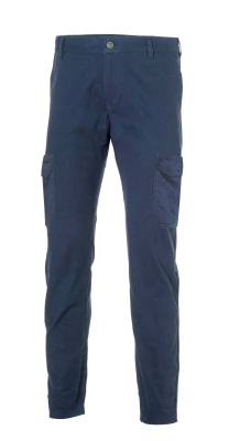 PANTALONE 98%COTONE 2% LYCRA BLU C/TASCONI
