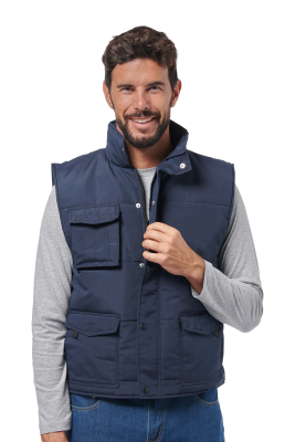 GILET MICROFIBRA MULTITASCHE BLU