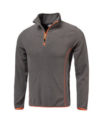 MICROPYLE CON ZIP CORTA GRIGIO/ARANCIO
