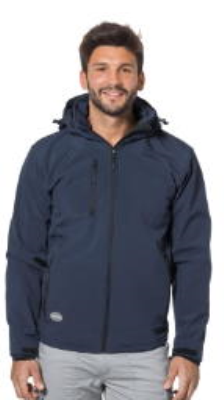SOFT-SHELL BLU C/CAPPUCCIO STACCABILE