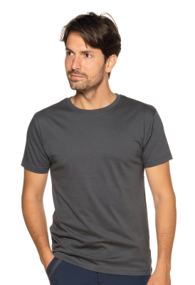 T-SHIRT M/C COTONE TOP 100% GRIGIO SCURO