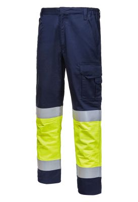 PANT. PENTAVALENTE GIALLO/BLU CON BANDE