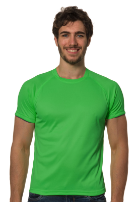 T-SHIRT 100% POLIESTERE 120 gr VERDE FLUO