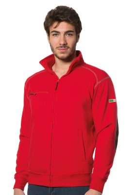 FELPA ZIP LUNGA ROSSO C/RINFORZI