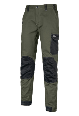 PANT. STRETCH VERDE/NERO 230 GR. COT.POLY