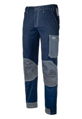 PANT.STRETCH 98%COT.2% SPANDEX 320 GR.BLU/GRIGIO