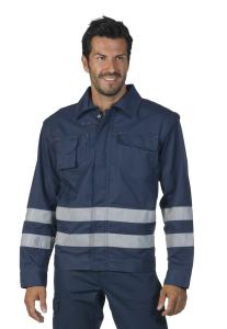 GIUBBINO POLY/COT. BLU DOPPIA BANDA