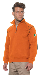 FELPA ZIP CORTA ARANCIO C/RINFORZI