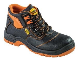 SCARPA ALTA PELLE NERA LAM.TESSILE S3