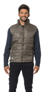 GILET NYLON BEIGE IMBOTTITO