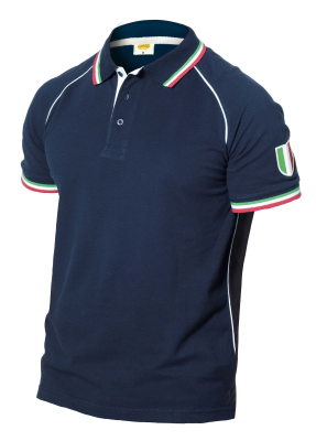 POLO BLU NAVY C/COLLETTO TRICOLORE