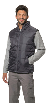 GILET NYLON GRIGIO IMBOTTITO