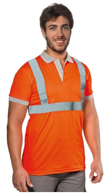POLO 55% COT. 45% POLY ARANCIO M/CORTA
