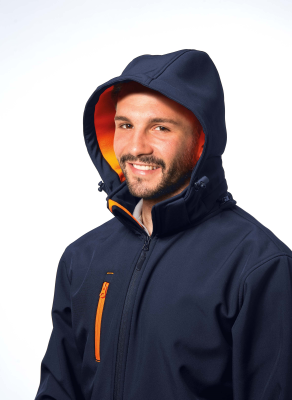 SOFT-SHELL BLU/ARANCIO C/CAPP.STACCABILE