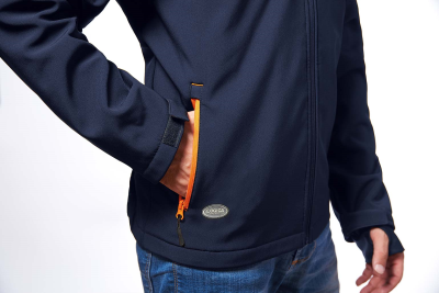 SOFT-SHELL BLU/ARANCIO C/CAPP.STACCABILE