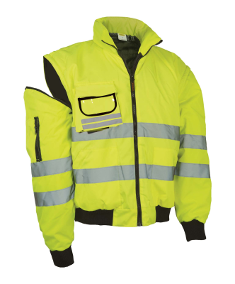 BOMBER NYLON GIALLO HV C/BANDE EN20471