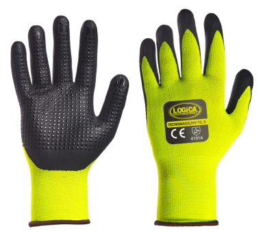 GUANTO GIALLO FLUO NITRILE NERO D/AREATO