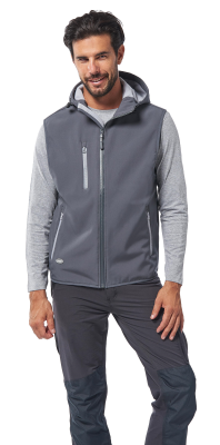 GILET GRIGIO/GRIGIO C/CAPPUCCIO FISSO