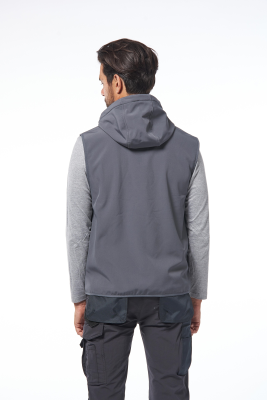 GILET GRIGIO/GRIGIO C/CAPPUCCIO FISSO