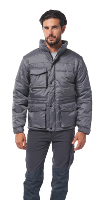 GIACCA NYLON GRIGIO M/STACCABILI