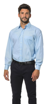 CAMICIA UOMO AZZURRO MANICA LUNGA