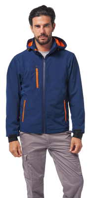SOFT-SHELL BLU/ARANCIO C/CAPP.STACCABILE