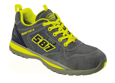SCARPA BASSA SCAMOSCIATA GRIGIO/GIALLO  FLUO S1P