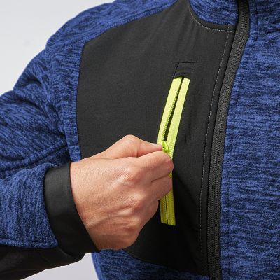 MICROPYLE STRETCH ZIP LUNGA BLU