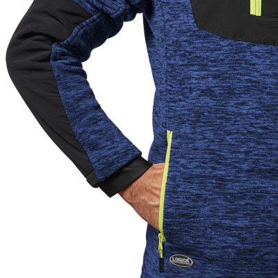 MICROPYLE STRETCH ZIP LUNGA BLU