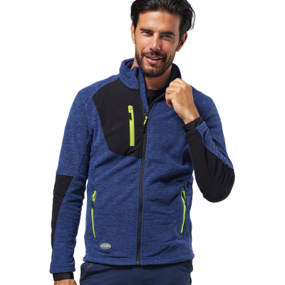 MICROPYLE STRETCH ZIP LUNGA BLU