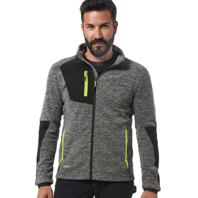 MICROPYLE STRETCH ZIP LUNGA GRIGIO