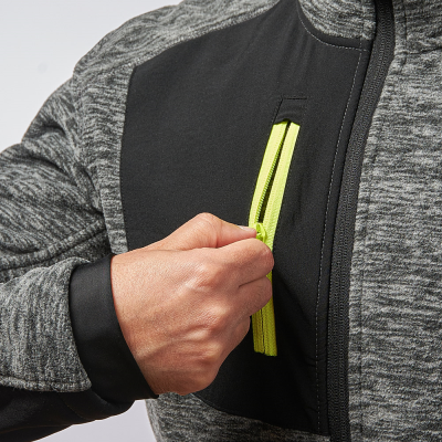 MICROPYLE STRETCH ZIP LUNGA GRIGIO