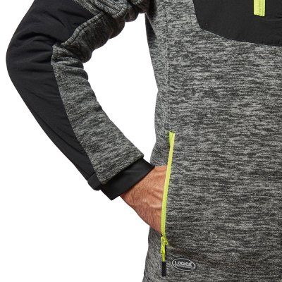 MICROPYLE STRETCH ZIP LUNGA GRIGIO