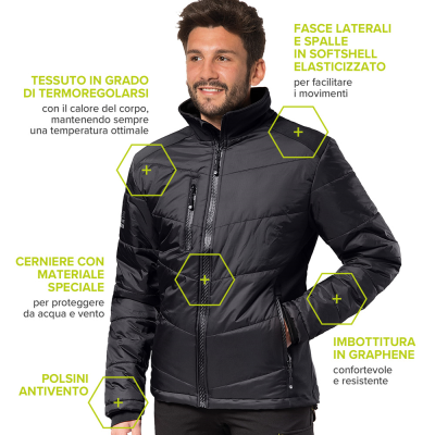 GIACCA TECNICA IN GRAPHENE NERO