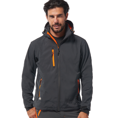 SOFT-SHELL GRIGIO/ARANCIO C/CAPP.STACCABILE