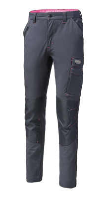 PANTALONE DONNA GRIGIO/FUCSIA STRETCH