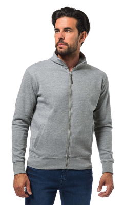 FELPA GRIGIA COTONE/POLY ZIP LUNGA
