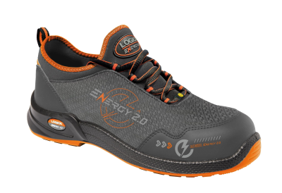 SCARPA BASSA TESSUTO  GRIGIO/ARANCIO S1PS