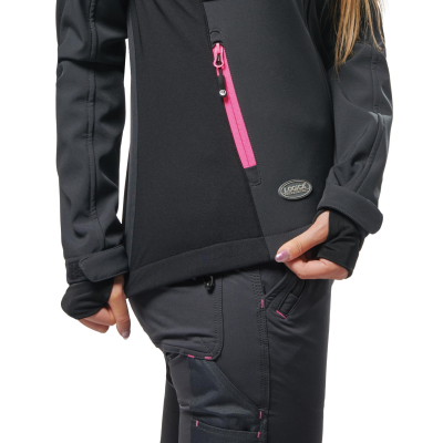 SOFT-SHELL DONNA GRIGIO/FUCSIA C/CAPP.STACC.