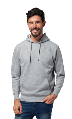 FELPA GRIGIA COTONE/POLY C/CAPPUCCIO