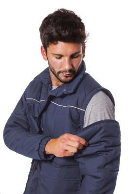 BOMBER POLY/COT.MAN/STAC.BLU