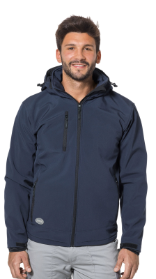 SOFT-SHELL BLU C/CAPPUCCIO STACCABILE