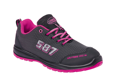 SCARPA BASSA TESSUTO NERA ROSA S3L FO SR