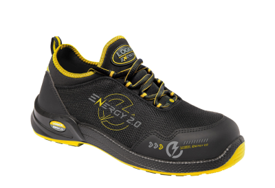SCARPA BASSA TESSUTO  NERO/GIALLO S3S FO SR