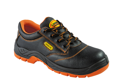 SCARPA BASSA PELLE NERA LAM.TESSILE S3