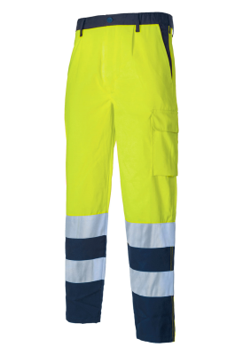 PANT.COTTON/POLY GIALLO HV/BLU