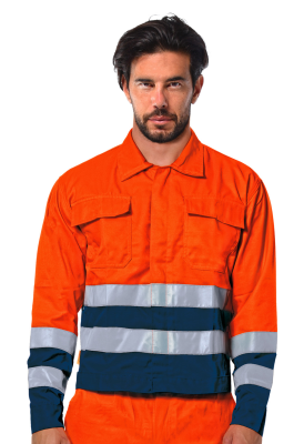 GIUBBINO COTTON/POLY ARANCIO HV/BLU